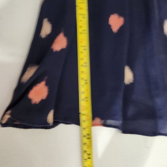 Parker Dress Womens Small Navy Blue Long Sleeve Polka Dot Wrap Dress Button Cuff - Picture 8 of 12